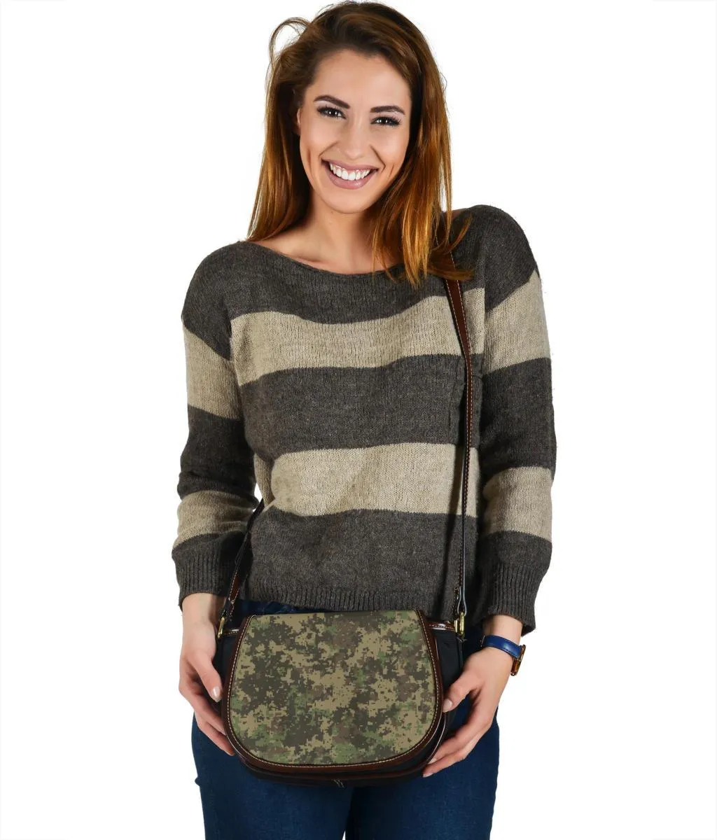 Custom Saddle Bag (Canvas) – Nano Camouflage | Gift Ideas, Shoulder Bags for Women, Over the Shoulder Bag, Crossbody Bags for Women