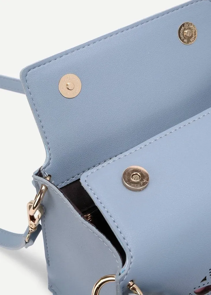 Cut Out PU Shoulder Bag With Studded