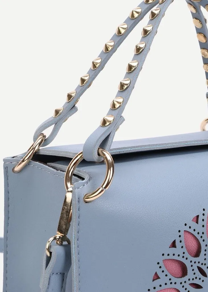Cut Out PU Shoulder Bag With Studded