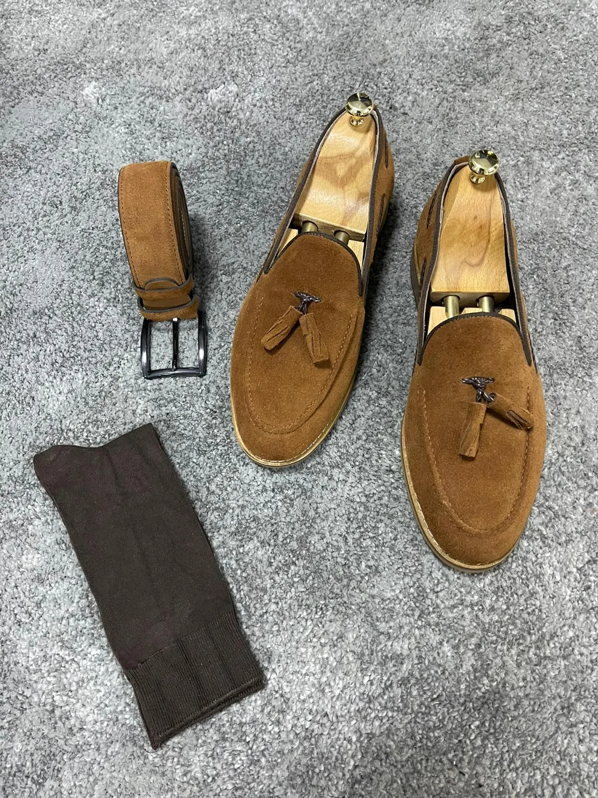 Dawson Suede Tan Loafers