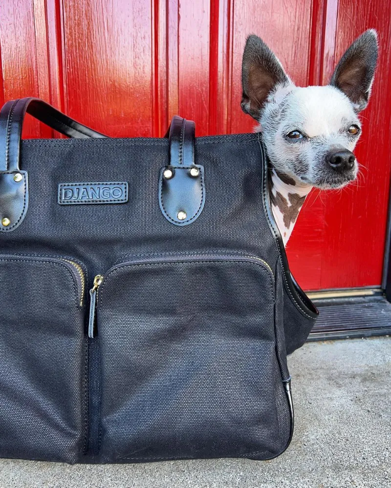 DjangoTote™ Waxed Canvas Dog Carrier Bag and Pet Travel Tote
