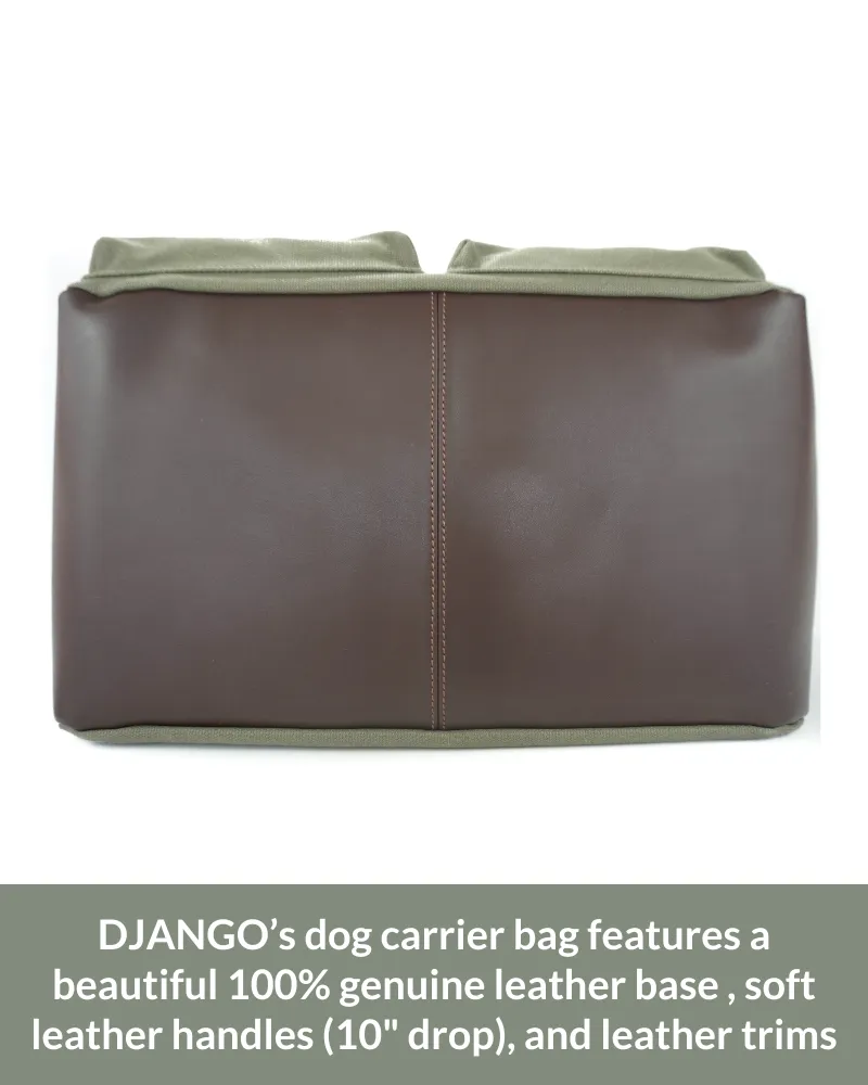 DjangoTote™ Waxed Canvas Dog Carrier Bag and Pet Travel Tote