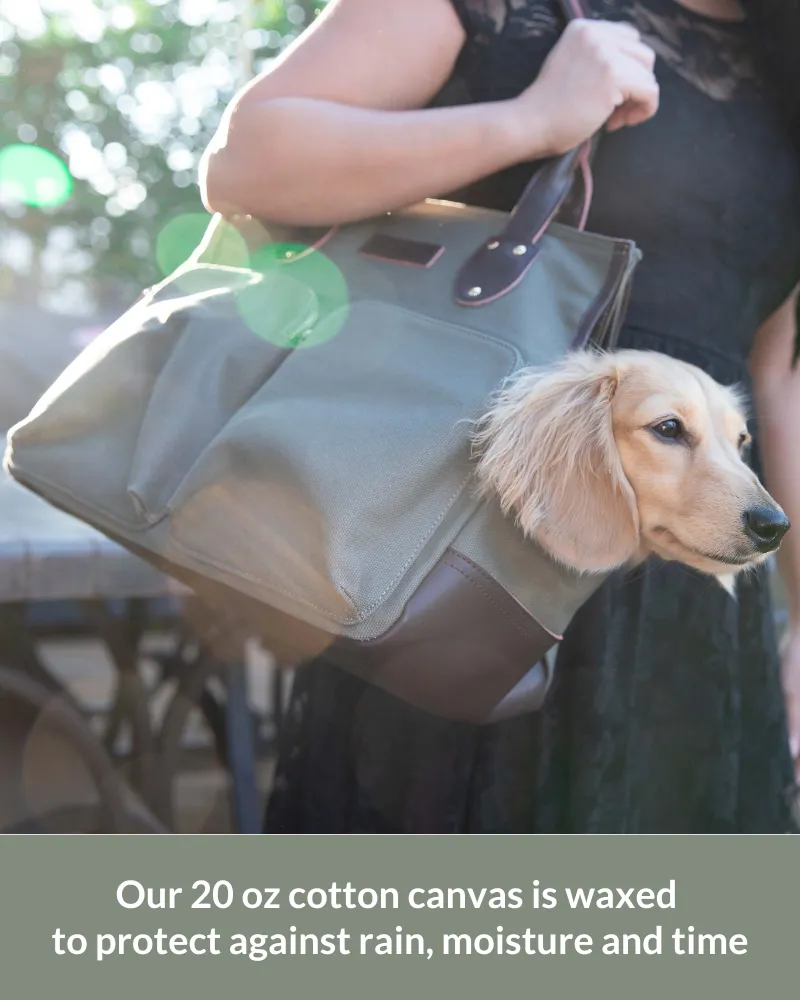 DjangoTote™ Waxed Canvas Dog Carrier Bag and Pet Travel Tote