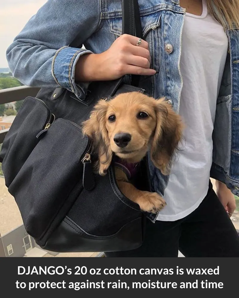 DjangoTote™ Waxed Canvas Dog Carrier Bag and Pet Travel Tote