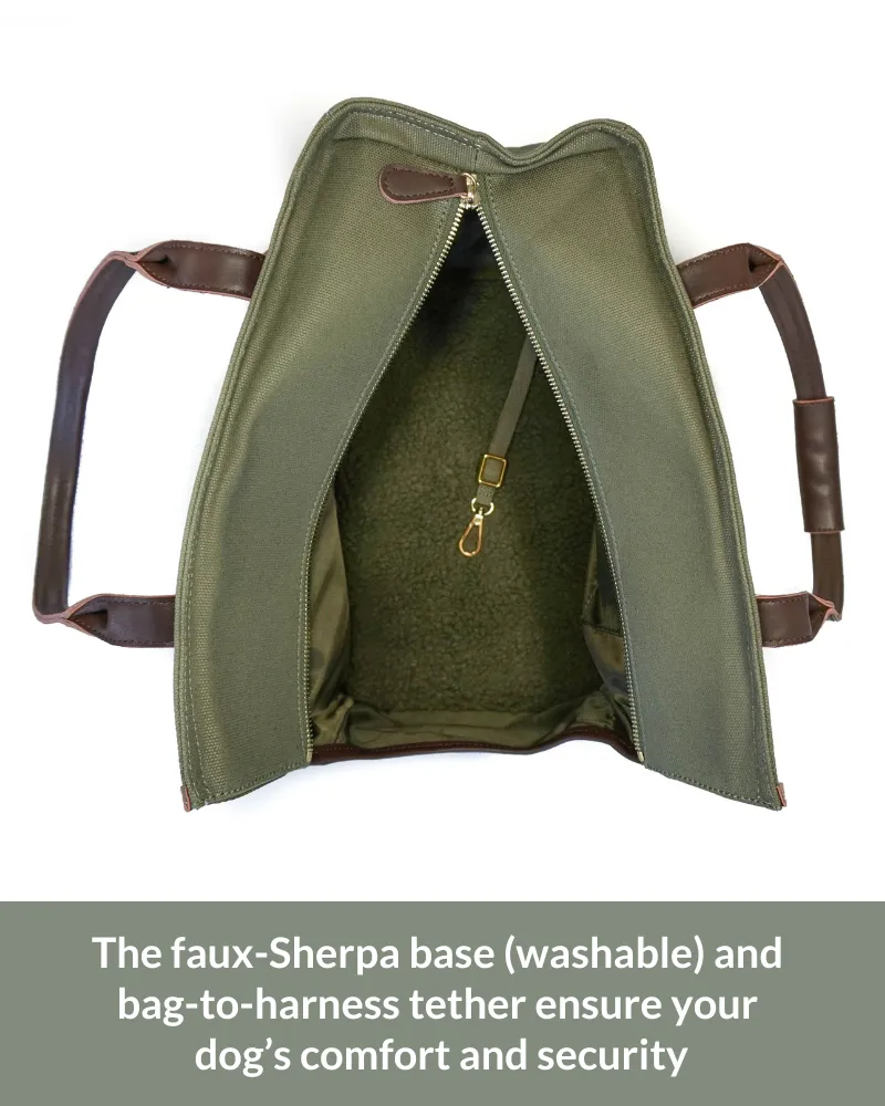 DjangoTote™ Waxed Canvas Dog Carrier Bag and Pet Travel Tote