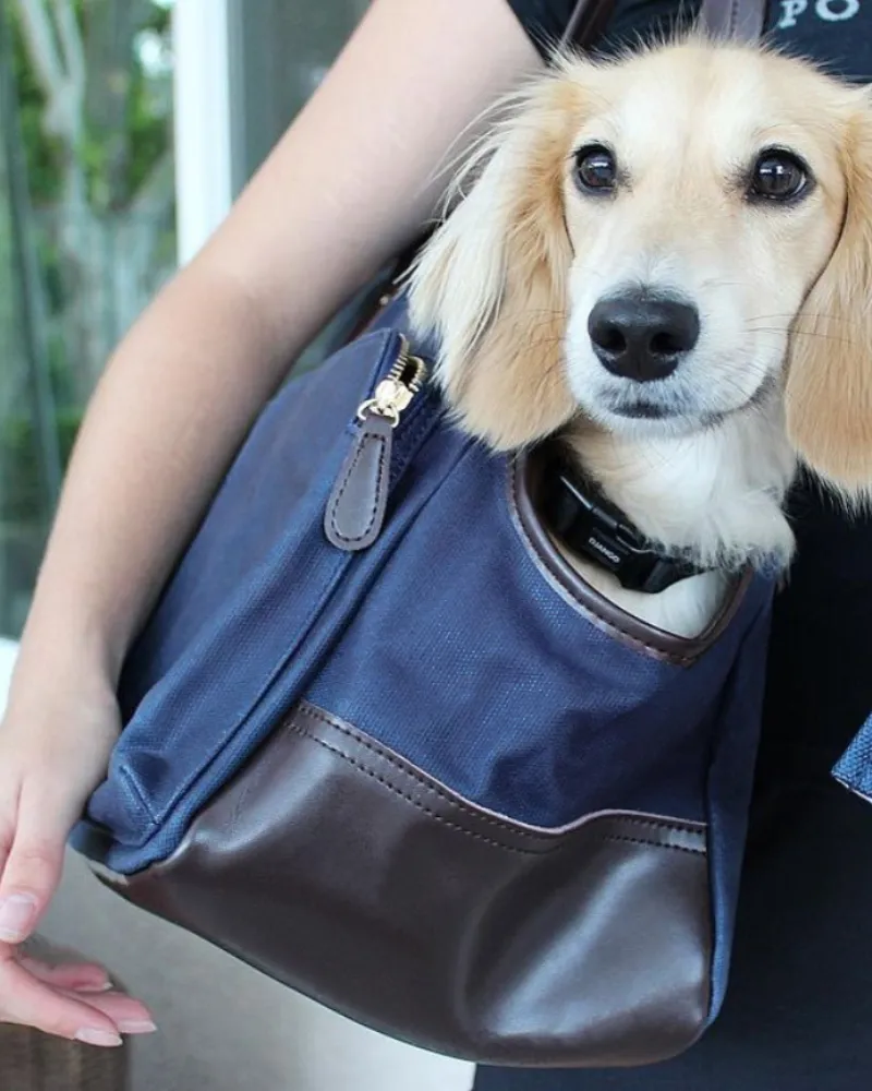 DjangoTote™ Waxed Canvas Dog Carrier Bag and Pet Travel Tote