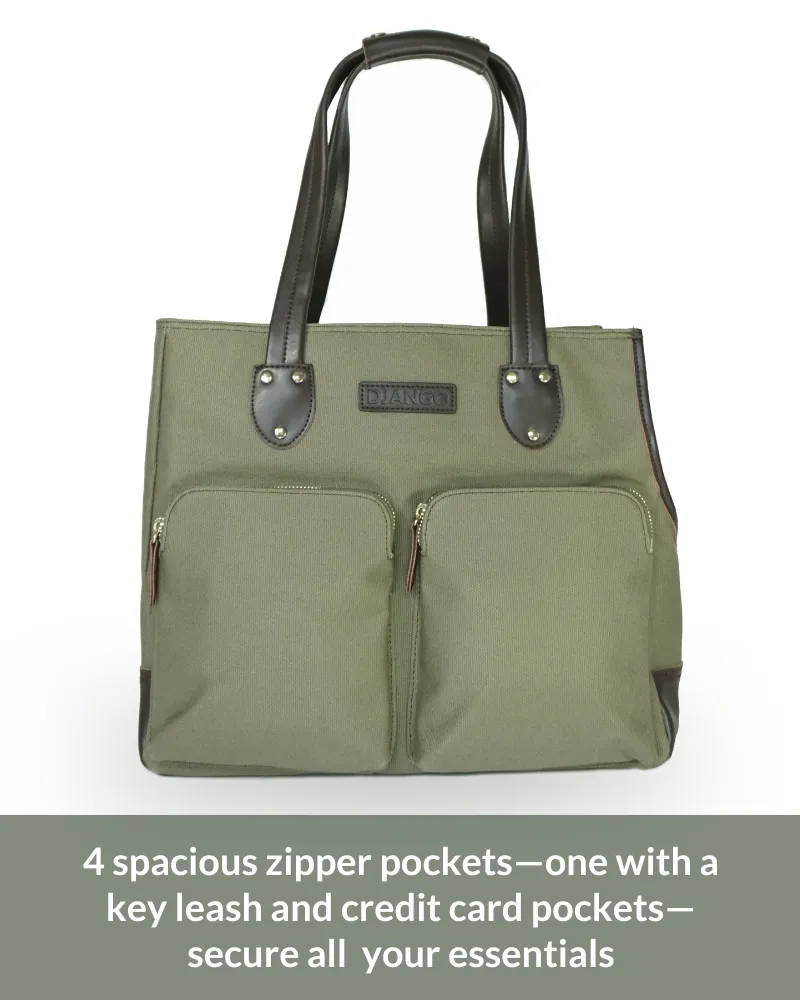 DjangoTote™ Waxed Canvas Dog Carrier Bag and Pet Travel Tote