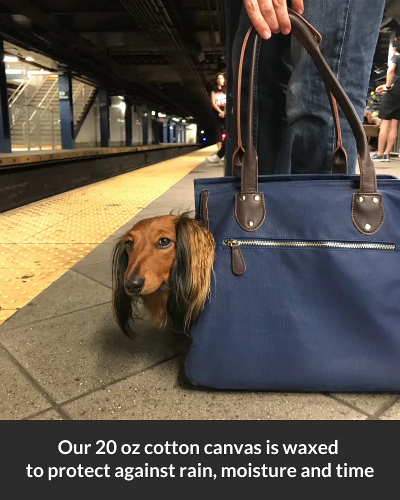 DjangoTote™ Waxed Canvas Dog Carrier Bag and Pet Travel Tote