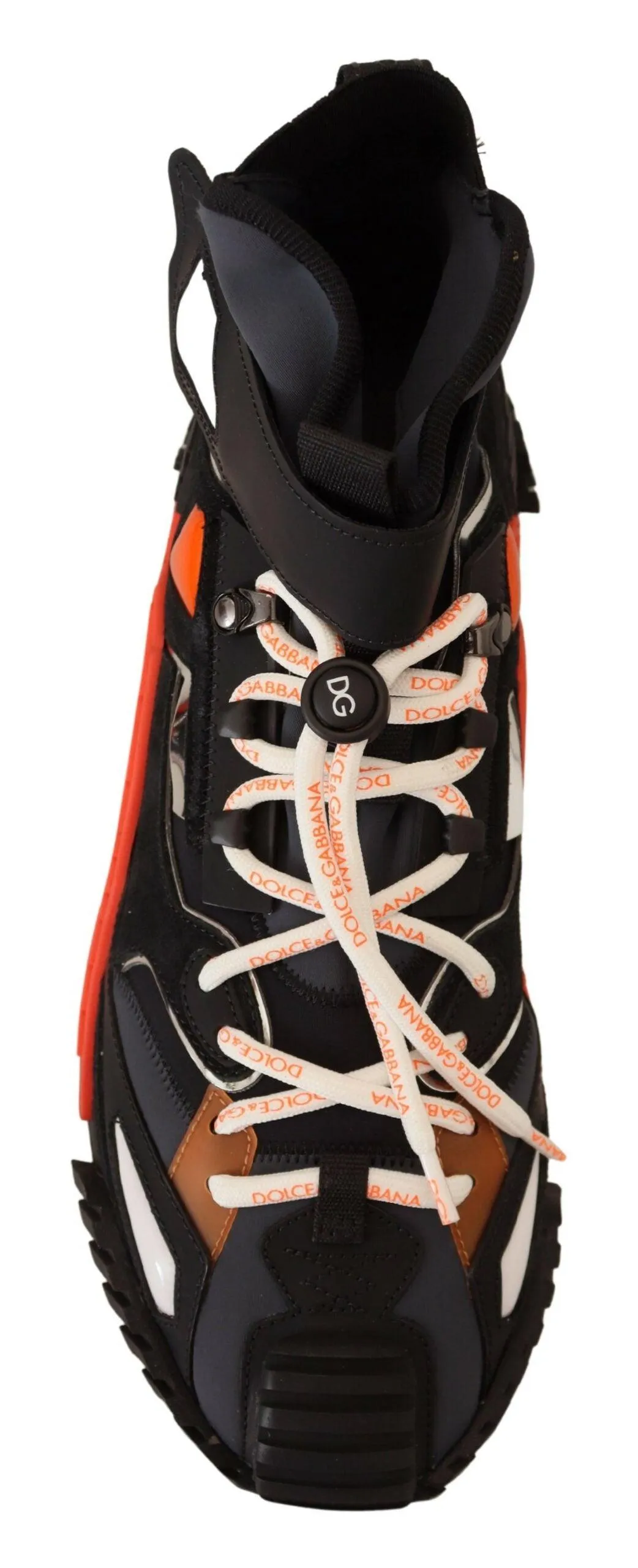Dolce & Gabbana Black Red Fabric High Tops Sneakers NS1 FUTURE Shoes