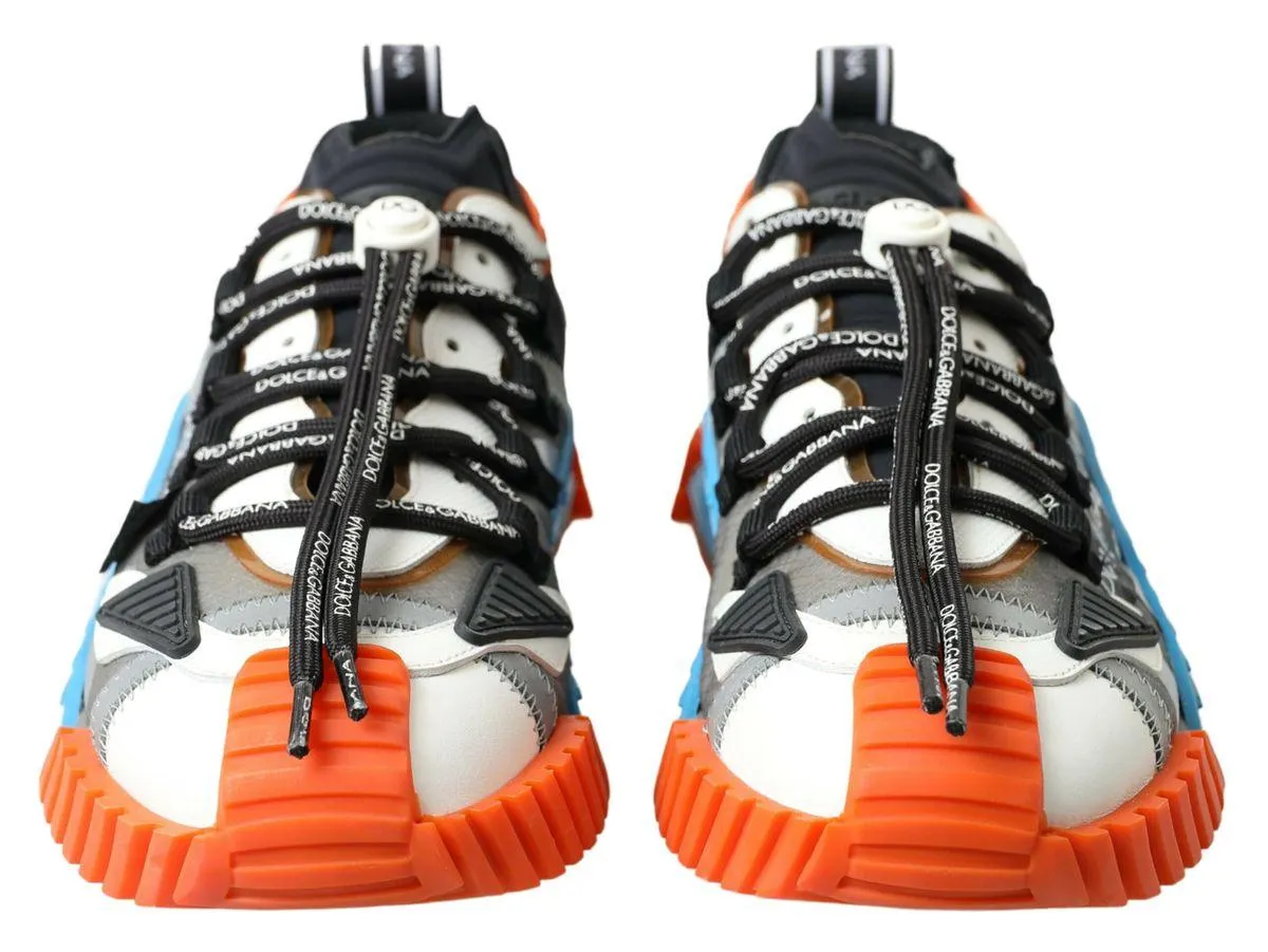 Dolce & Gabbana Multicolor Fabric Lace Up NS1 Sneakers
