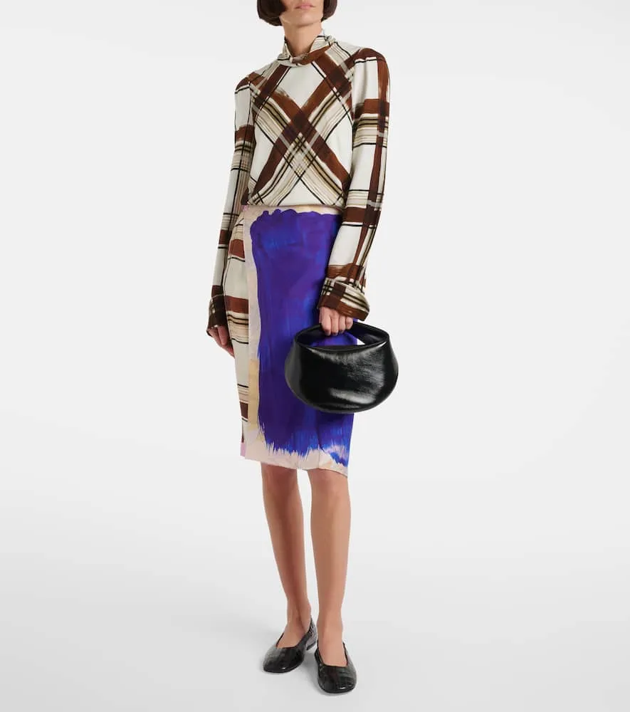Dries Van Noten Croc-effect leather ballet flats