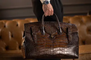 Duffle Bag - Alligator Patina Dark Brown