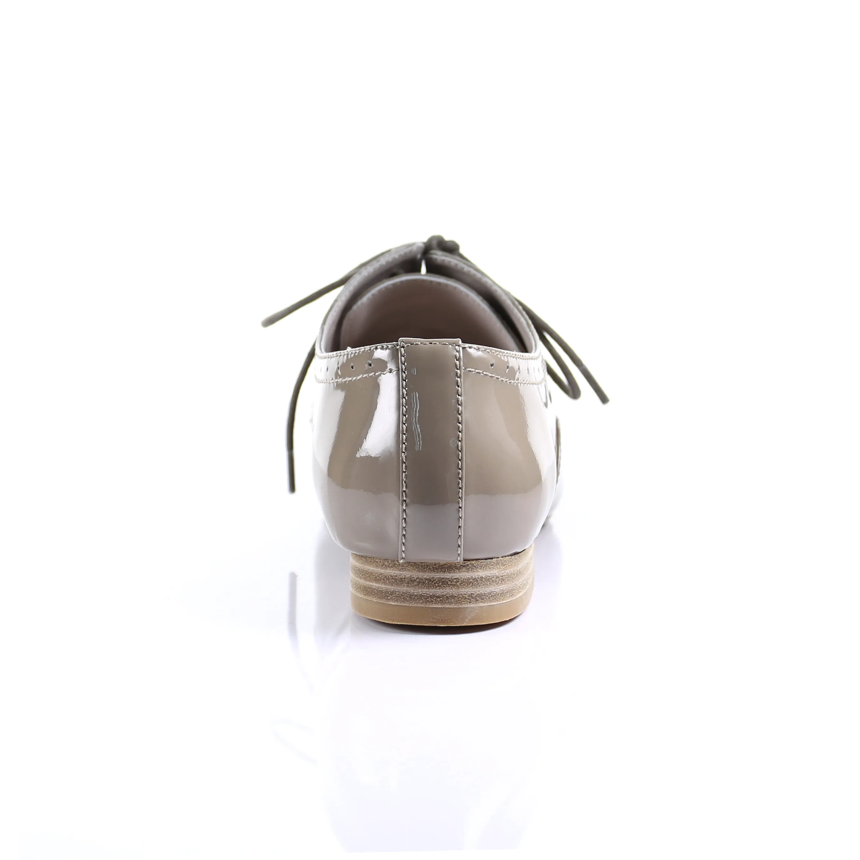 Enamel Sheep Leather Lace up shoes (Dark Beige)