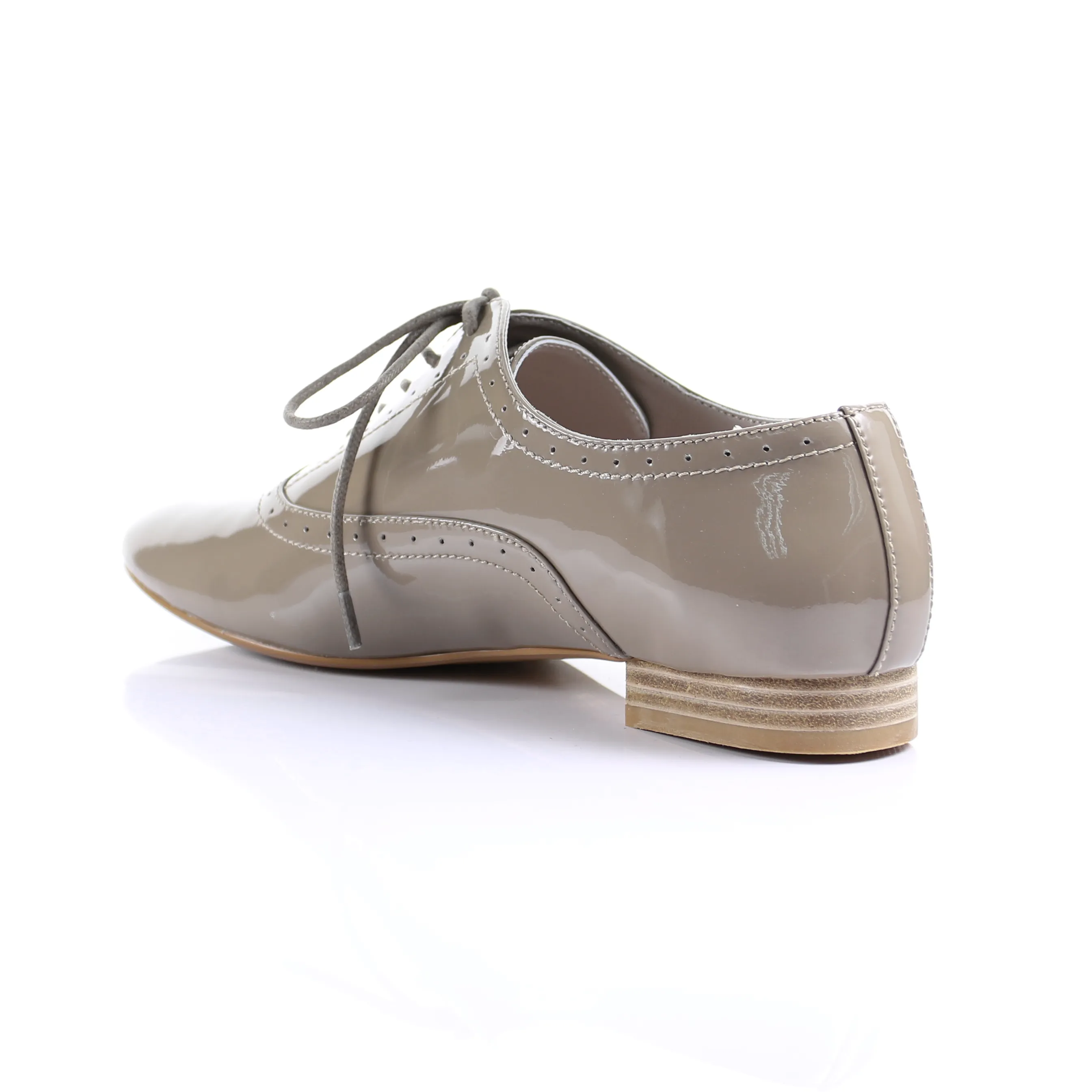 Enamel Sheep Leather Lace up shoes (Dark Beige)