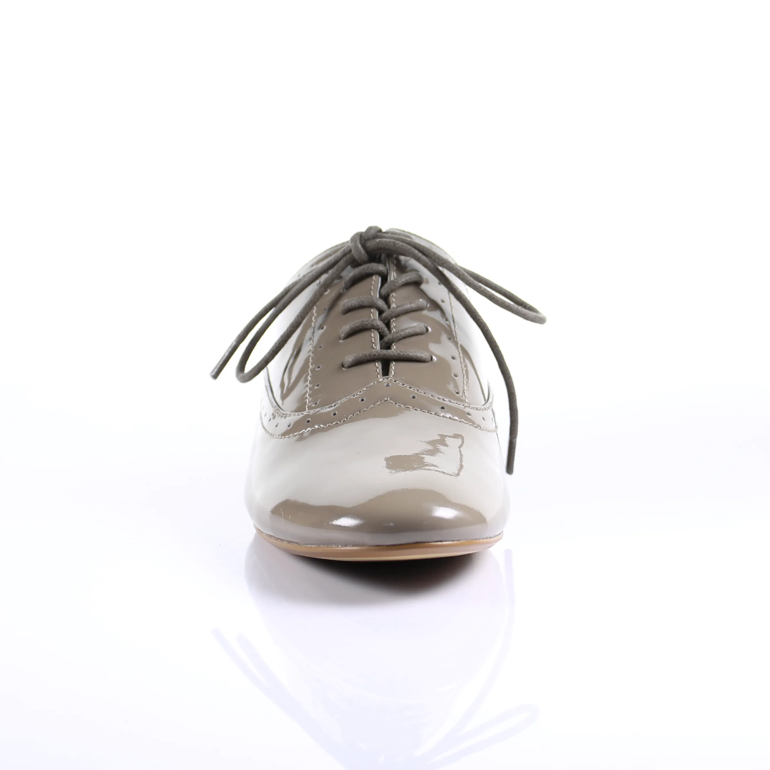 Enamel Sheep Leather Lace up shoes (Dark Beige)