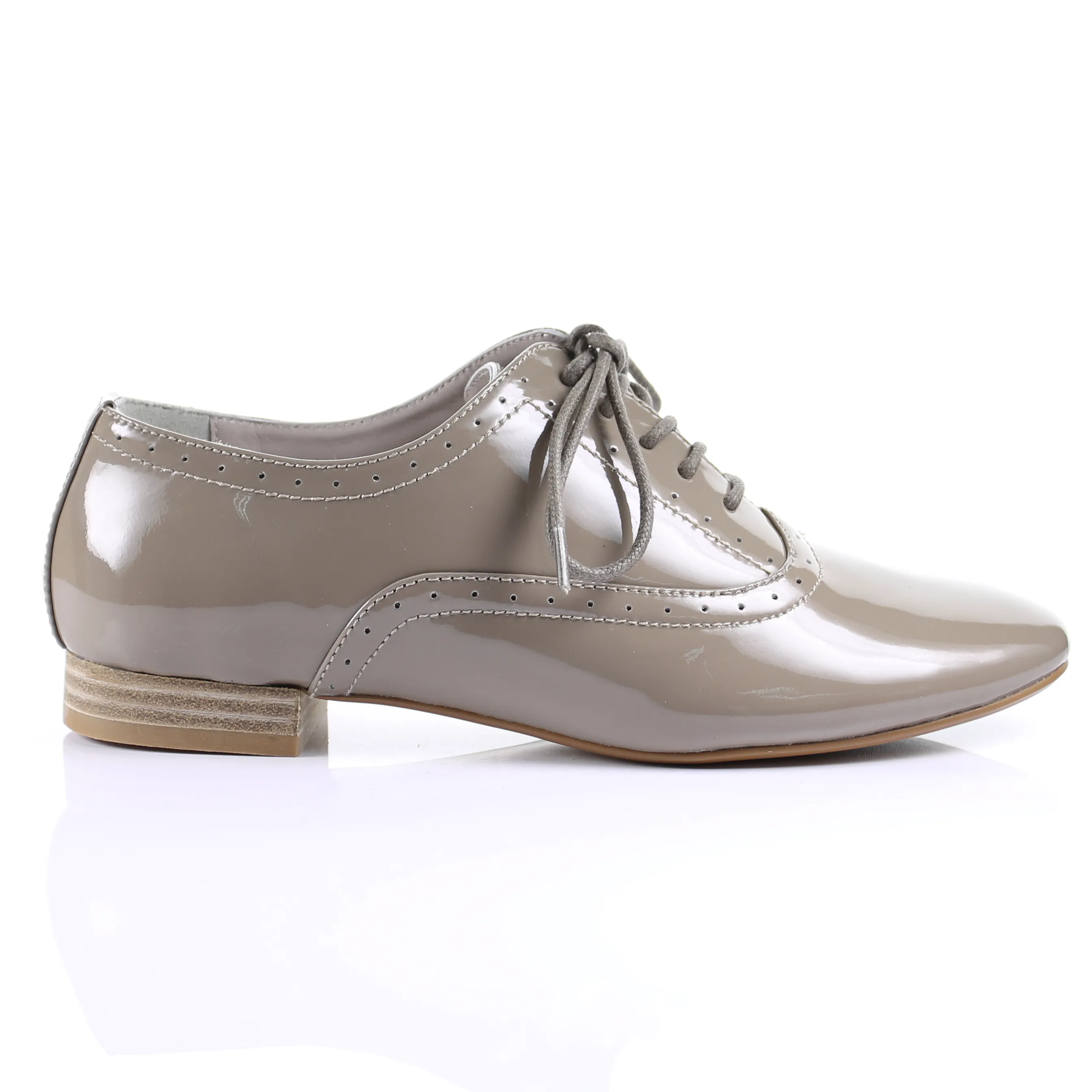 Enamel Sheep Leather Lace up shoes (Dark Beige)