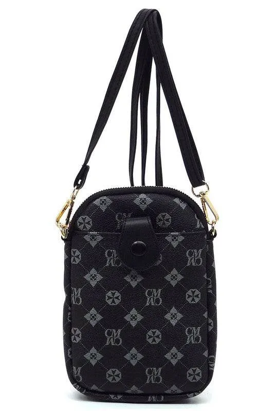 Fashion World CM Monogram Mini Crossbody Bag Cell Phone Purse