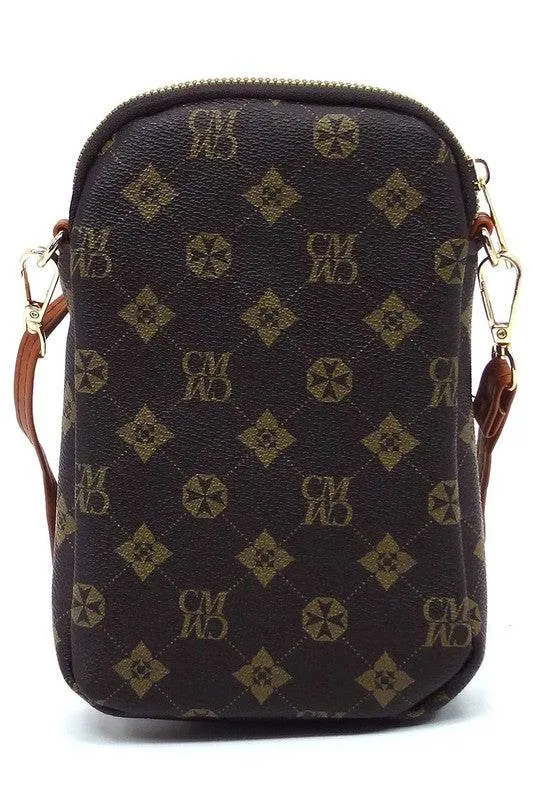 Fashion World CM Monogram Mini Crossbody Bag Cell Phone Purse