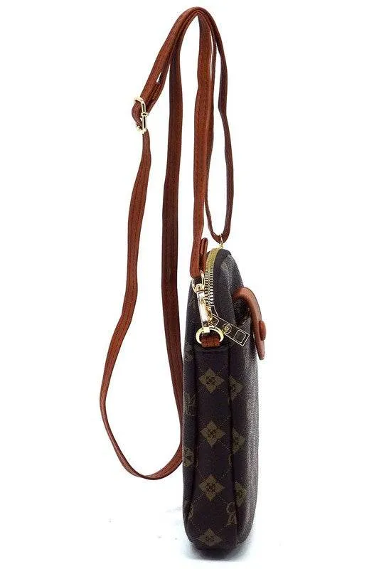 Fashion World CM Monogram Mini Crossbody Bag Cell Phone Purse