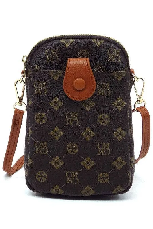 Fashion World CM Monogram Mini Crossbody Bag Cell Phone Purse