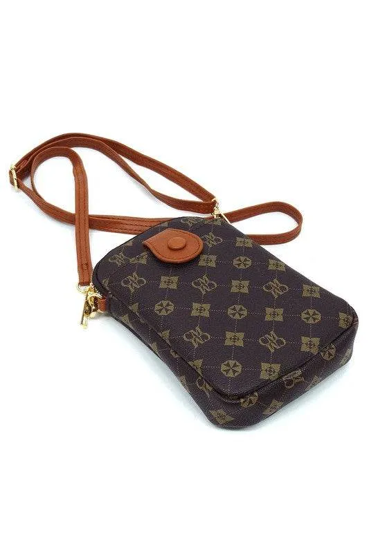 Fashion World CM Monogram Mini Crossbody Bag Cell Phone Purse
