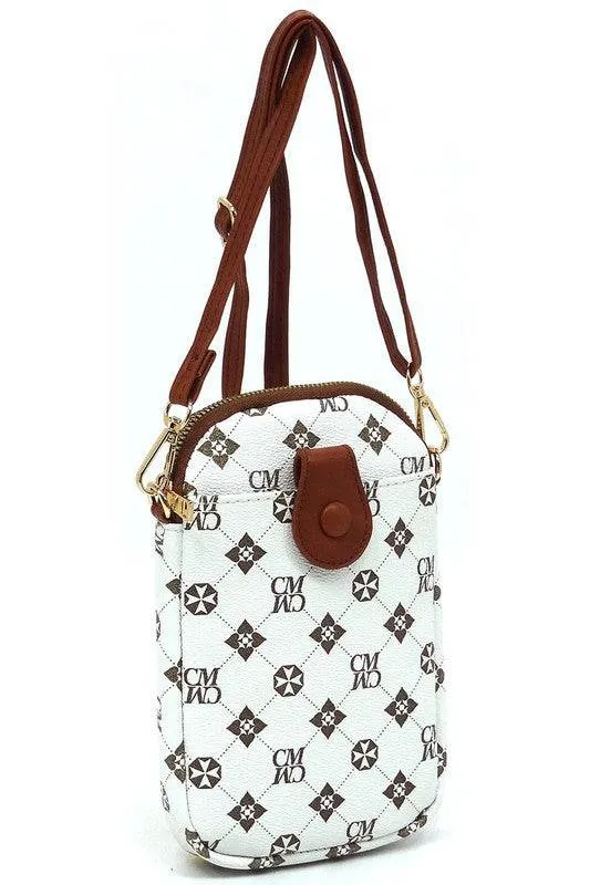 Fashion World CM Monogram Mini Crossbody Bag Cell Phone Purse