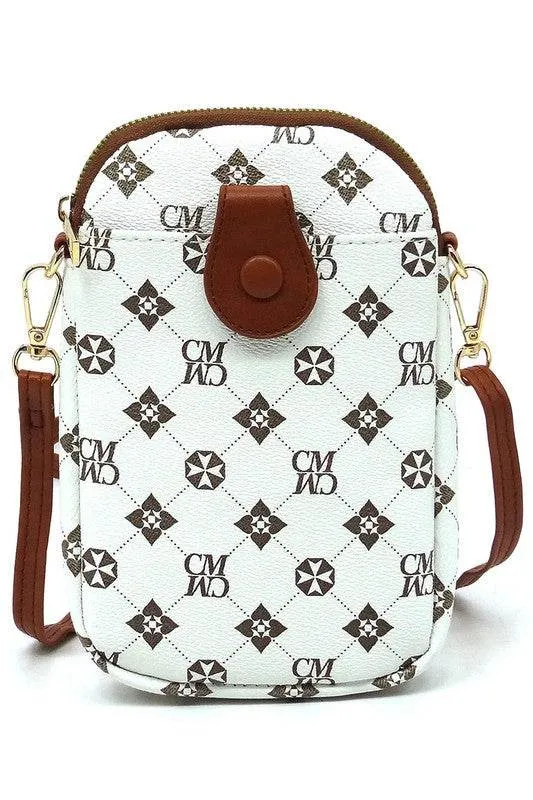 Fashion World CM Monogram Mini Crossbody Bag Cell Phone Purse