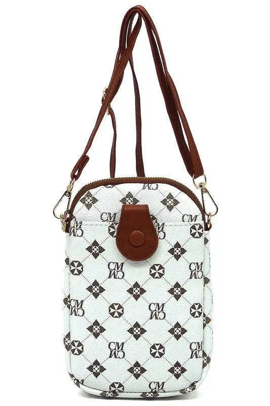 Fashion World CM Monogram Mini Crossbody Bag Cell Phone Purse