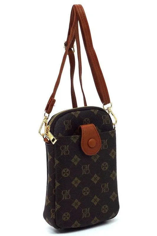 Fashion World CM Monogram Mini Crossbody Bag Cell Phone Purse