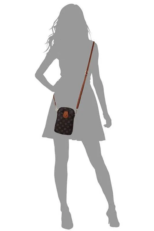 Fashion World CM Monogram Mini Crossbody Bag Cell Phone Purse
