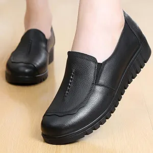 Genuine leather shoes women big size 4.5-9 round toe designer flat shoes