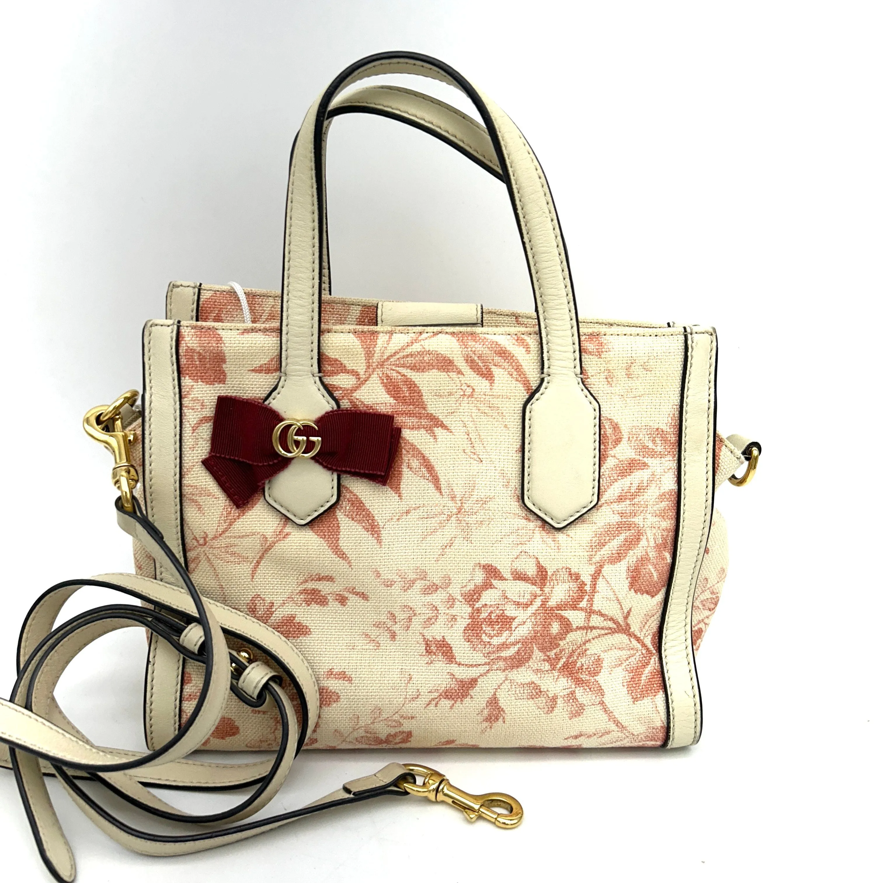 GG Ribbon Tote Coated Printed Canvas Medium LA13293