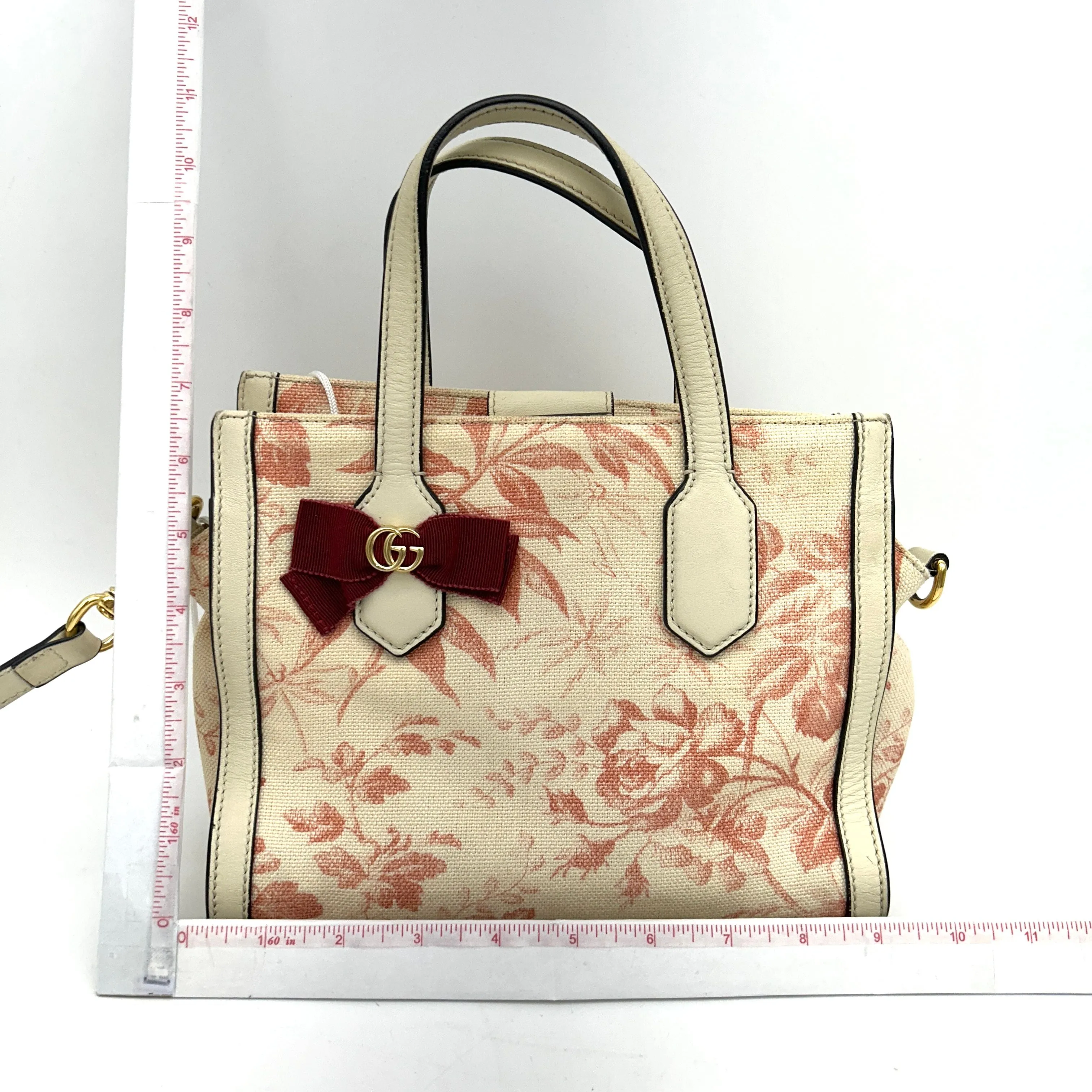 GG Ribbon Tote Coated Printed Canvas Medium LA13293