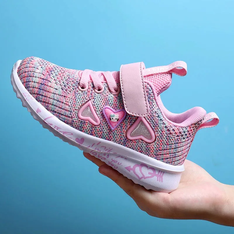 Girls Casual Shoes Light Mesh Sneakers Tennis Cute Sport