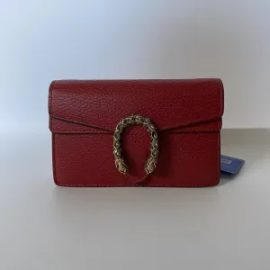 Gucci Dionysus Red Leather Clutch Bag