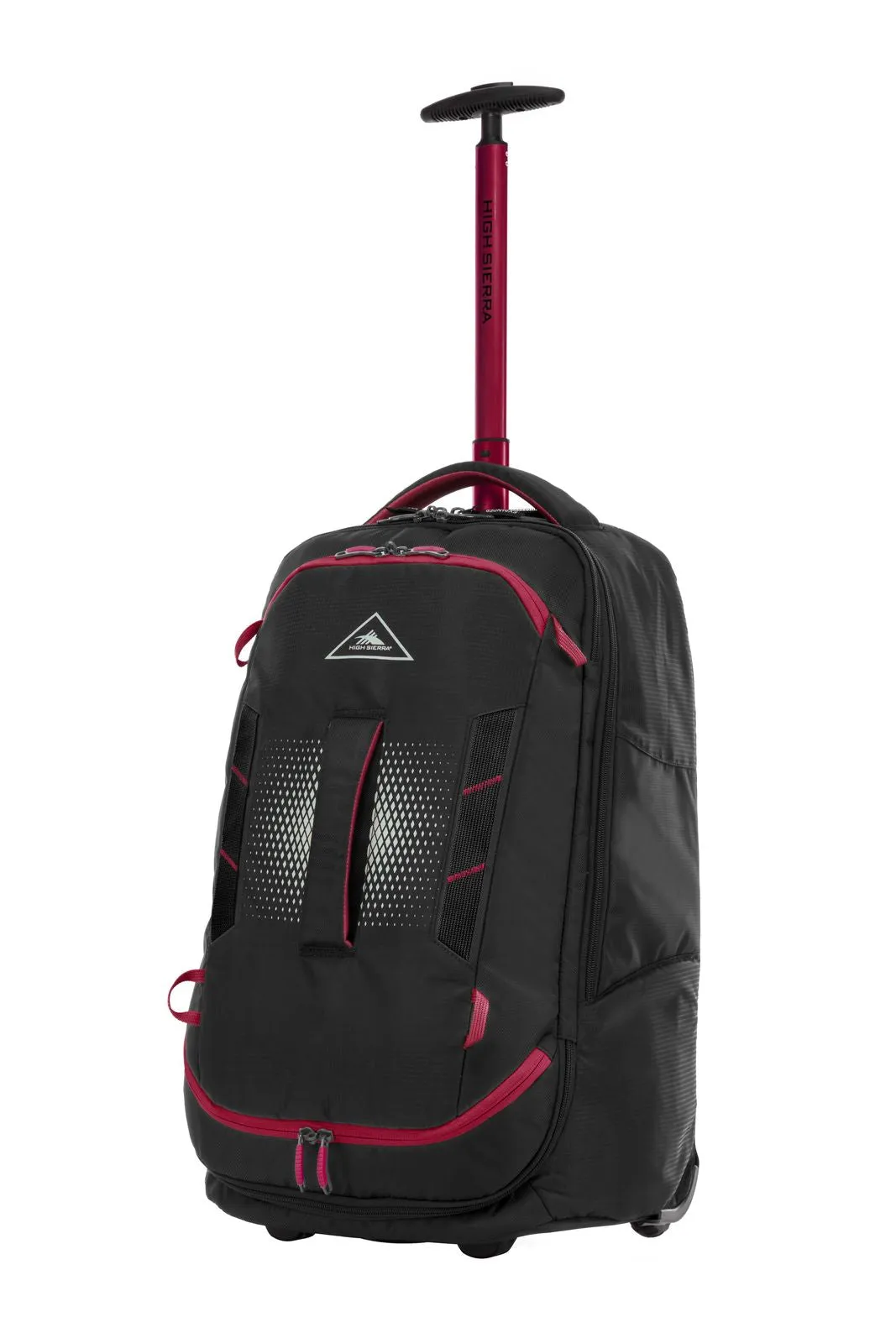 HIGH SIERRA COMPOSITE V4 56CM WHEELED DUFFLE BLACK RED