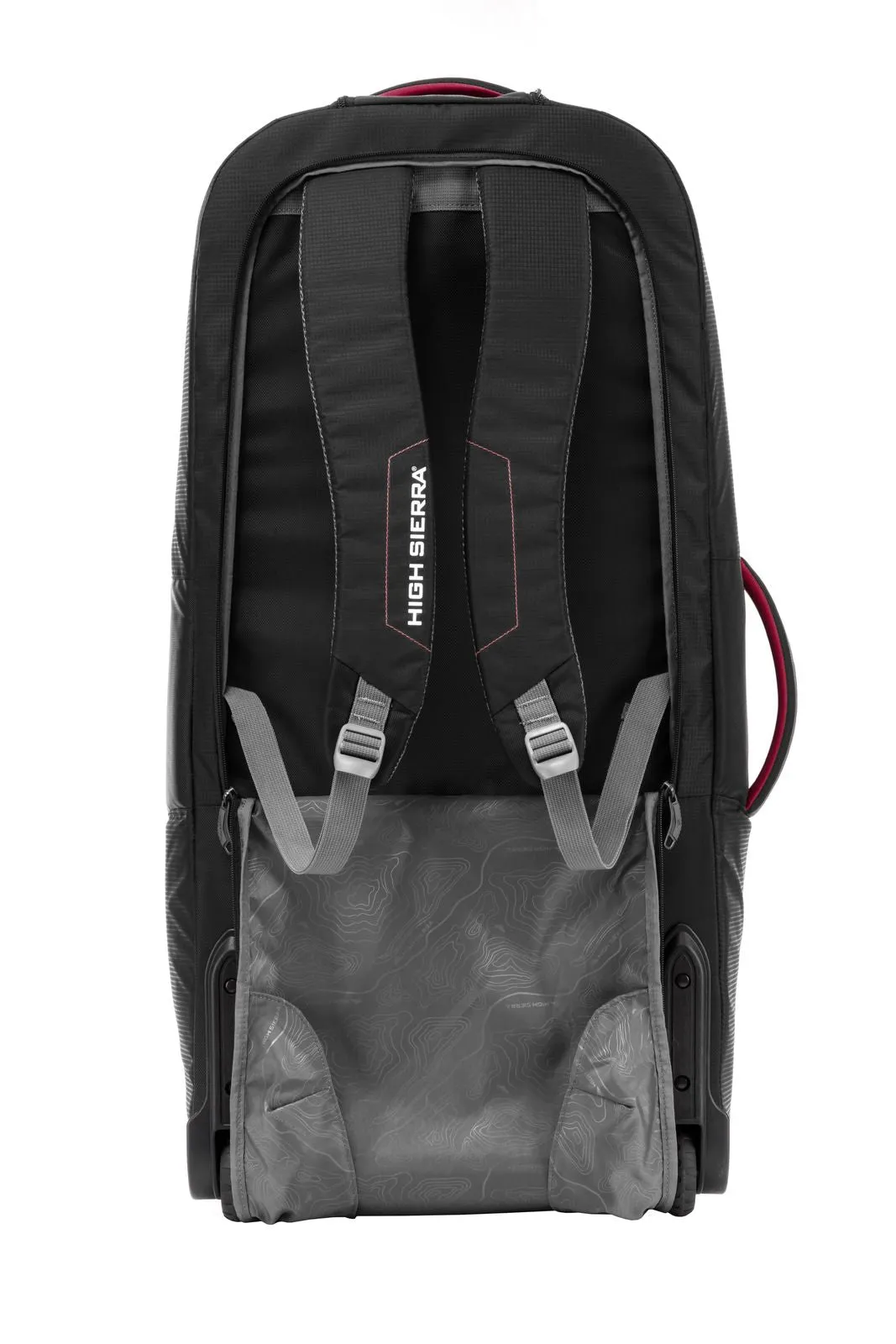 HIGH SIERRA COMPOSITE V4 56CM WHEELED DUFFLE BLACK RED