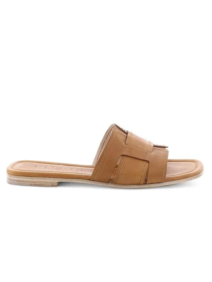 Kennel and Schmenger T Cognac Calf Leather Texas Flat Mule 51-90580-202