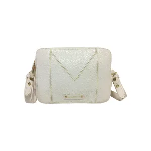 MANDAVA Women's PU Leather Crossbody Bag | Ladies Mini Shoulder Bag with Adjustable & Detachable Strap (White)