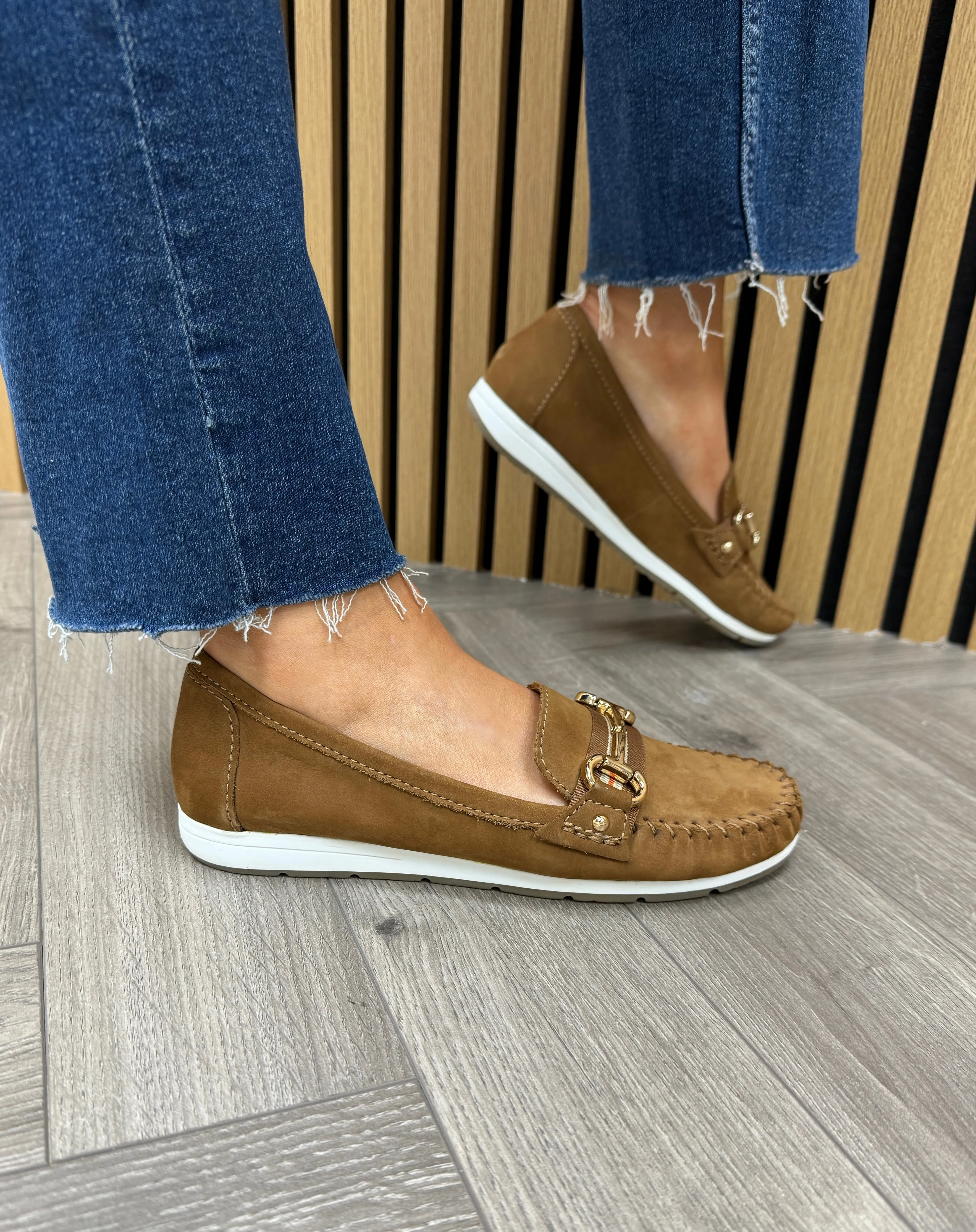 Marco Tozzi (SS25) Faux Suede Moccasin Loafer 24601 - Cognac Nubuck