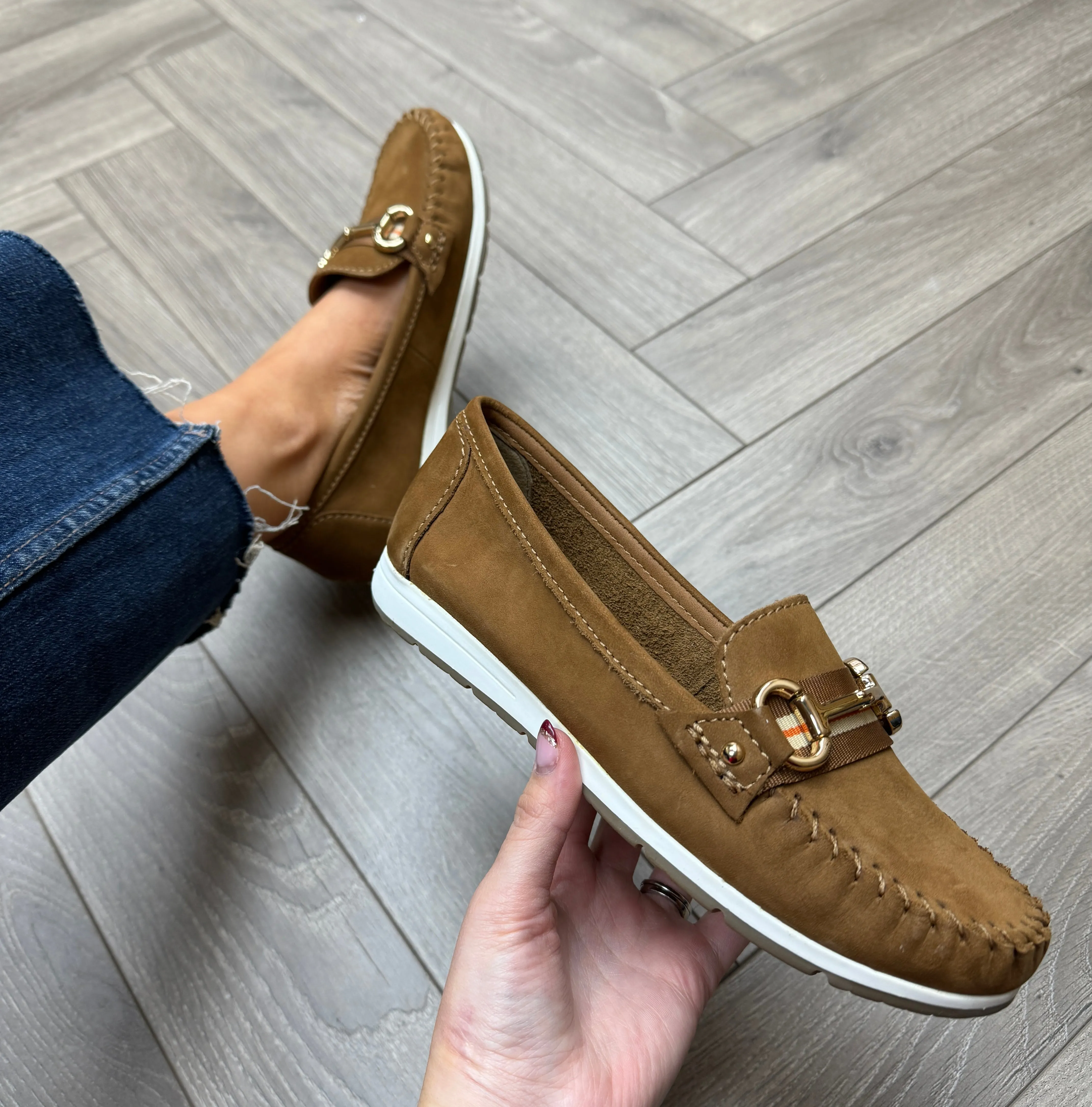 Marco Tozzi (SS25) Faux Suede Moccasin Loafer 24601 - Cognac Nubuck