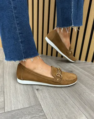 Marco Tozzi (SS25) Faux Suede Moccasin Loafer 24601 - Cognac Nubuck