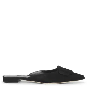 Maysaleflat black suede mule flats