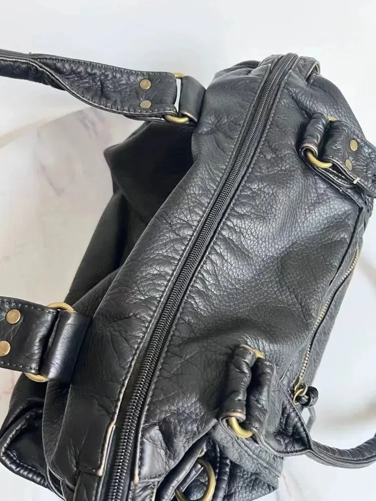 MAYTRENDS  -  Large Capacity Women Handbag Pu Leather Handbags Tote Bag Vintage Washed Leather Shoulder Bag For Women Designer Bags Luxury
