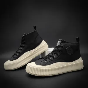 Men Fashion Leather Thick Sole Sneakers