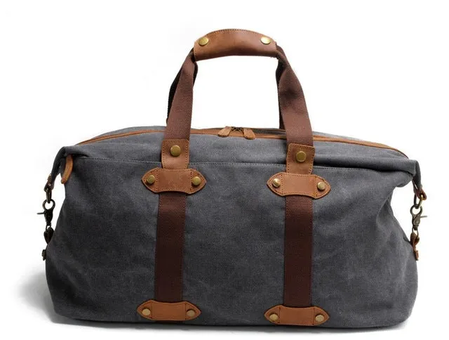 Men'S Travel Bags Casual Canvas Carry On Luggage Bags Male Duffel Bags Travel Tote Large Weekend