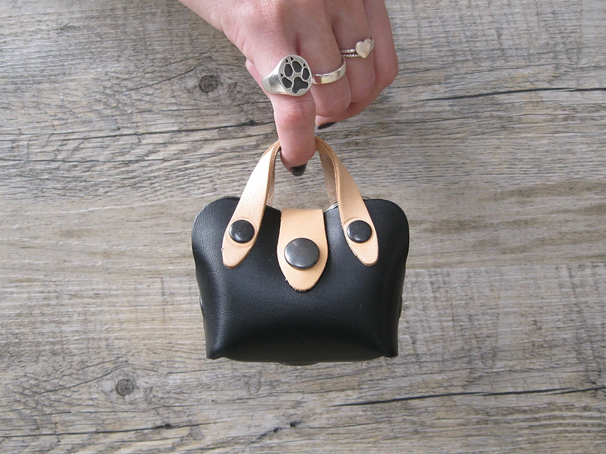 Mini Handbag Leather Dog Waste Bag Holder in 4 Colors