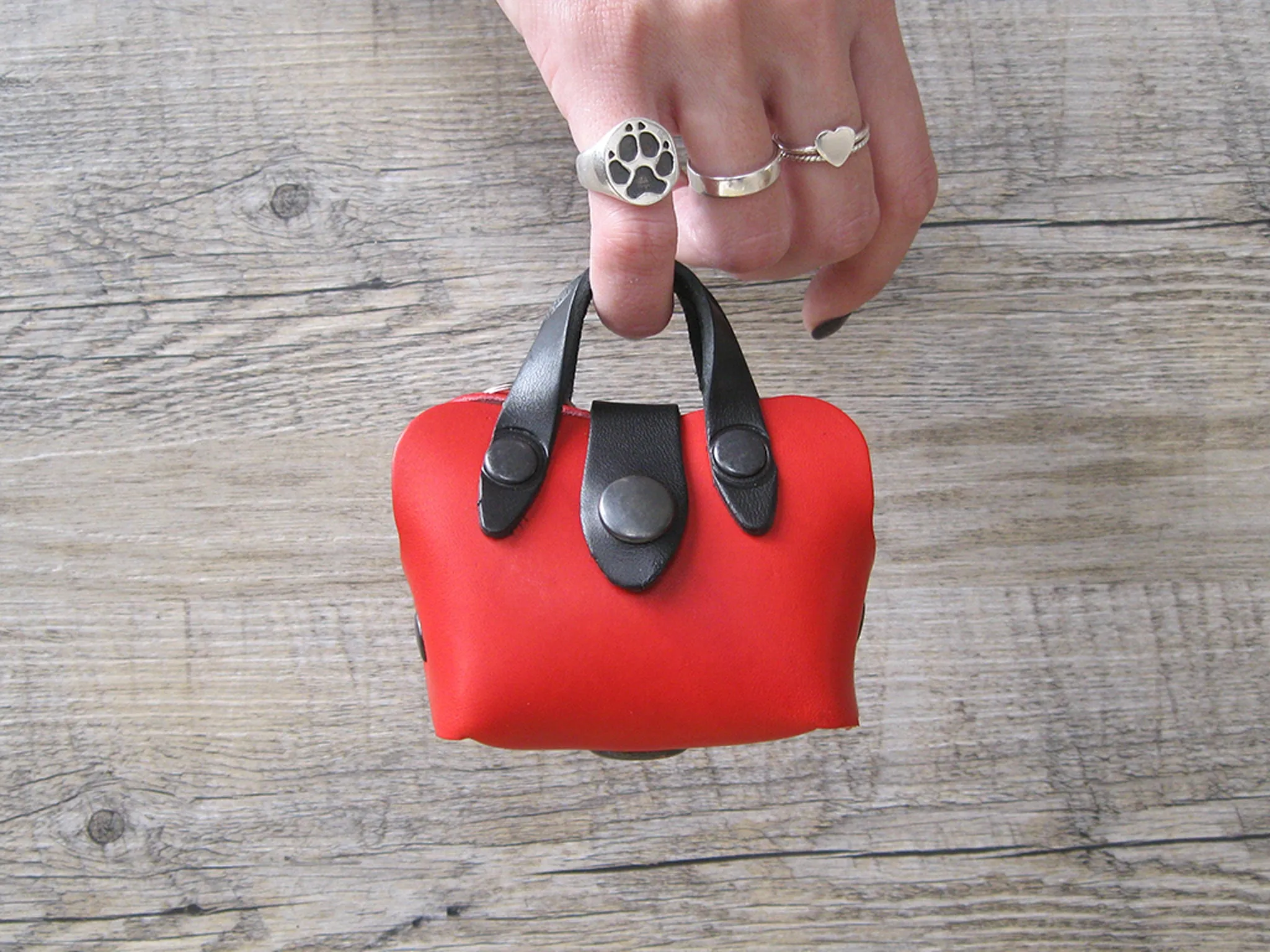 Mini Handbag Leather Dog Waste Bag Holder in 4 Colors