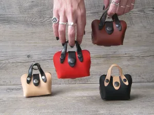 Mini Handbag Leather Dog Waste Bag Holder in 4 Colors