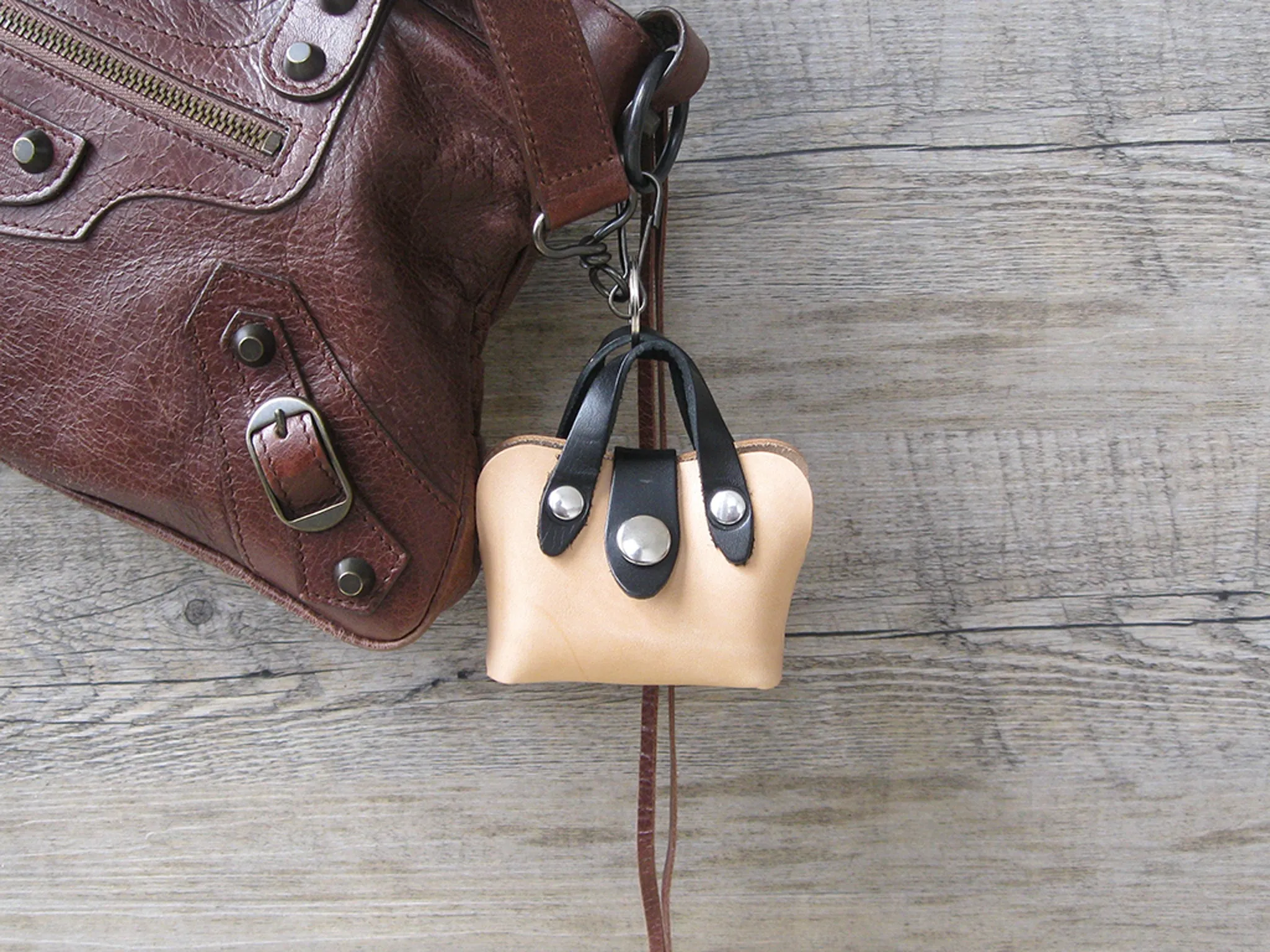 Mini Handbag Leather Dog Waste Bag Holder in 4 Colors